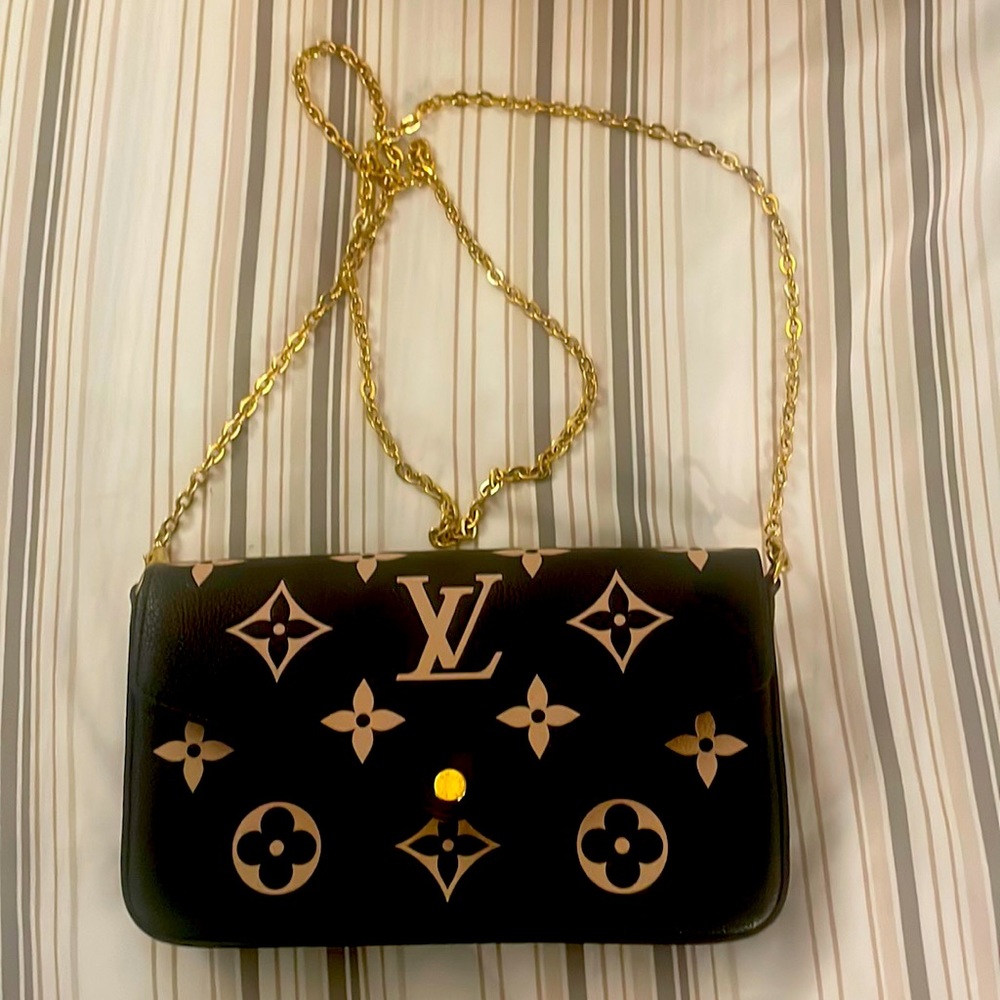 Louis Vuitton Felicie Pochette chain leather bag 100% authentic M80482
